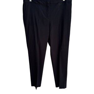 Mario Serrani Womens Stretch Flat Front‎ Straight Leg Black Mid Rise Dress Pants
